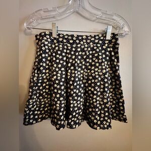 SO Black and Cream Floral Skater Skirt